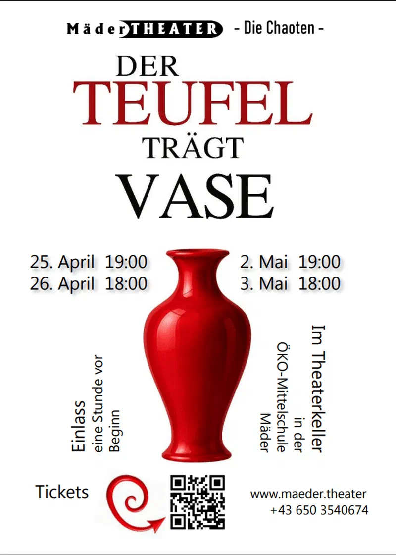 Flyer Der Teufel trägt Vase
